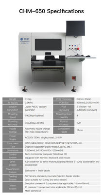 High Speed Automatic Vertical 4 Mounting Heads SMT Pick And Place Machine CHM-650