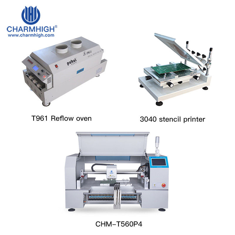 CHM-T560P4 730mm PCB With vision system Manufacturing Line , PCB Reflow Oven Closed Loop Control charmhihg in china