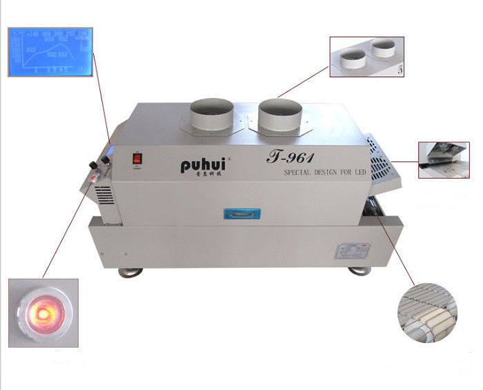 220V 6 Temperature Zone SMT Reflow Oven , Mini Reflow Oven Infrared Heating