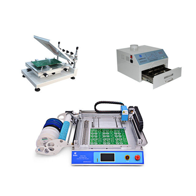 Led SMT Production Line: 29 Tape feeding Stacks PNP Machine CHM-T36+Reflow Oven CHMRO-420+Stencil Printer CHM-T3040