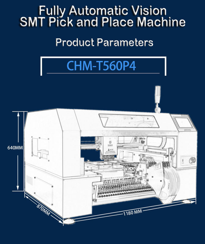 SMT 4 Heads Pick And Place Machine CHM-T560P4 with Reflow Oven CHMRO-420