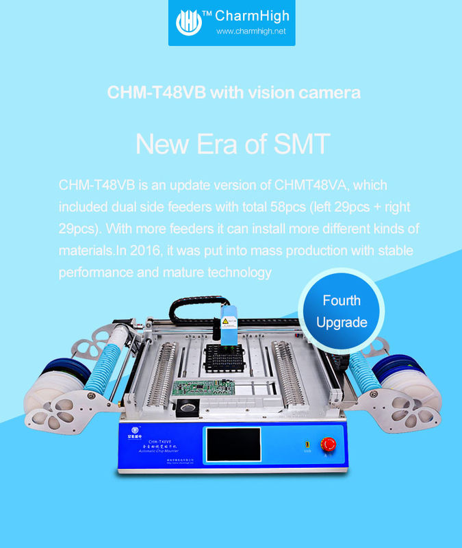 CHM-T48VB Built In Vaccum Pump Desktop SMT Mounter Machine With Linux System
